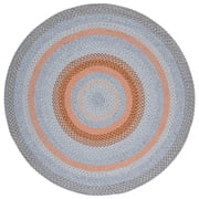 SAFAVIEH Braided Marco Bordered Machine Washable Reversible Area Rug, Grey/Rust, 3' x 3' Round