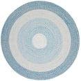 thumbnail image 1 of SAFAVIEH Braided Kent Geometric Machine Washable Reversible Area Rug, Blue/Aqua, 3' x 3' Round, 1 of 13