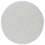 SAFAVIEH Braided Rishika Solid Machine Washable Reversible Area Rug, Silver/Grey, 3' x 3' Round