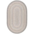 thumbnail image 1 of SAFAVIEH Braided Baxter Striped Machine Washable Reversible Area Rug, Beige/Light Grey, 3' x 5' Oval, 1 of 21