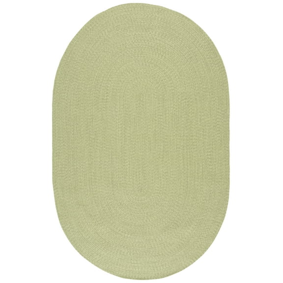 SAFAVIEH Braided Denica Distressed Machine Washable Reversible Area Rug, Sage, 3' x 5' Oval