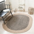 thumbnail image 1 of SAFAVIEH Braided Lars Geometric Reversible Area Rug, Beige/Black, 3' x 5' Oval, 1 of 10