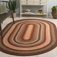 thumbnail image 1 of Safavieh Braided Angel Bordered Machine Washable Reversible Area Rug, Brown/Light Brown, 4' x 6' Oval, 1 of 12