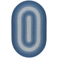 thumbnail image 1 of SAFAVIEH Braided Neville Bordered Machine Washable Reversible Area Rug, Navy/Grey, 4' x 6' Oval, 1 of 12