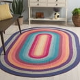 thumbnail image 1 of Safavieh Braided Ellen Bordered Machine Washable Reversible Area Rug, Red/Orange, 4' x 6' Oval, 1 of 17