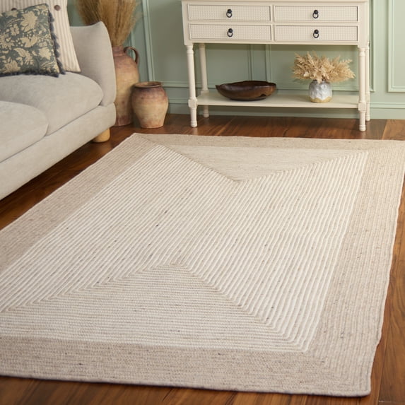 SAFAVIEH Braided Lars Geometric Reversible Area Rug, Beige/Ivory, 4' x 6'
