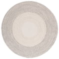 thumbnail image 1 of SAFAVIEH Braided Evangeline Bordered Machine Washable Reversible Area Rug, Ivory/Grey, 5' x 5' Round, 1 of 11