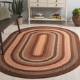 thumbnail image 1 of Safavieh Braided Angel Bordered Machine Washable Reversible Area Rug, Brown/Light Brown, 5' x 8' Oval, 1 of 12