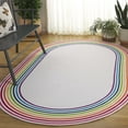 thumbnail image 1 of SAFAVIEH Braided Lincoln Striped Reversible Area Rug, Ivory/Rainbow, 5' x 8' Oval, 1 of 19