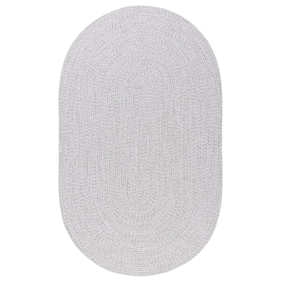 SAFAVIEH Braided Rishika Solid Machine Washable Reversible Area Rug, Silver/Grey, 5' x 8' Oval