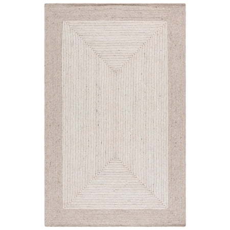 SAFAVIEH Braided Lars Geometric Reversible Area Rug, Beige/Ivory, 5' x 8'