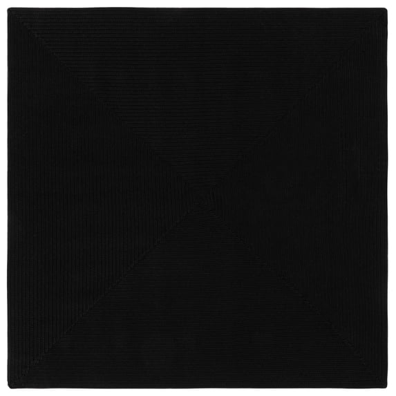 SAFAVIEH Braided Rishika Solid Machine Washable Reversible Area Rug, Black, 6' x 6' Square