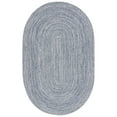 thumbnail image 1 of SAFAVIEH Braided Gino Distressed Machine Washable Reversible Area Rug, Dark Blue/Ivory, 6' x 8' Oval, 1 of 10