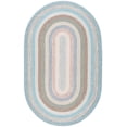thumbnail image 1 of SAFAVIEH Braided Kaylee Striped Machine Washable Reversible Area Rug, Beige/Light Blue, 6' x 9' Oval, 1 of 20