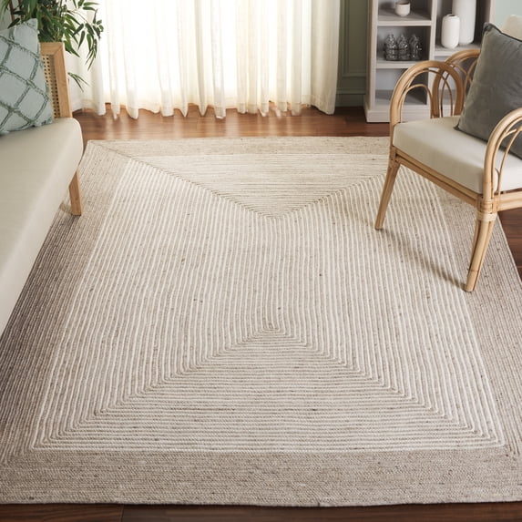 SAFAVIEH Braided Lars Geometric Reversible Area Rug, Beige/Ivory, 7' x 7' Square