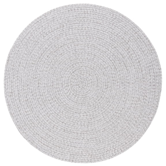 Safavieh Braided  8'-0" x 8'-0" Round Hand Woven Rug in Silver / Gray