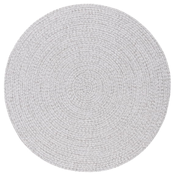 Safavieh Braided 8'-0" x 8'-0" Round Hand Woven Rug in Silver / Gray