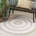 thumbnail image 1 of SAFAVIEH Braided Robena Bordered Reversible Area Rug, Ivory/Gray, 5' x 5' Round, 1 of 10