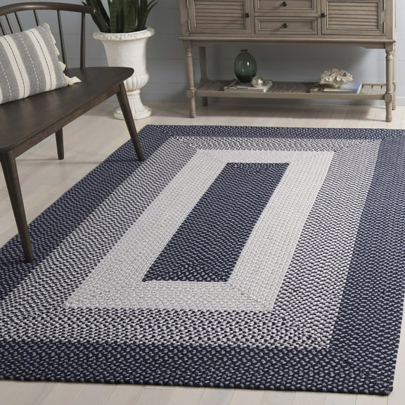 SAFAVIEH Braided Sherwood Bordered Reversible Area Rug, Gray/Blue, 5' x 8'