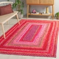 thumbnail image 1 of SAFAVIEH Braided Bojan Geometric Reversible Area Rug, Red/Orange, 5' x 8', 1 of 11