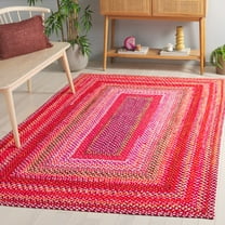 SAFAVIEH Braided Bojan Geometric Reversible Area Rug, Red/Orange, 5' x 8'