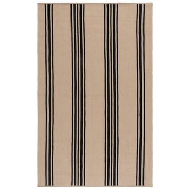 SAFAVIEH Braided Kiro Striped Reversible Area Rug, Natural/Black, 8' x 10'