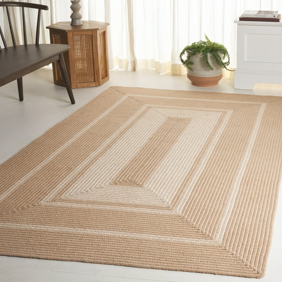 SAFAVIEH Braided Dedan Bordered Reversible Area Rug, Natural/Ivory, 8' x 10'