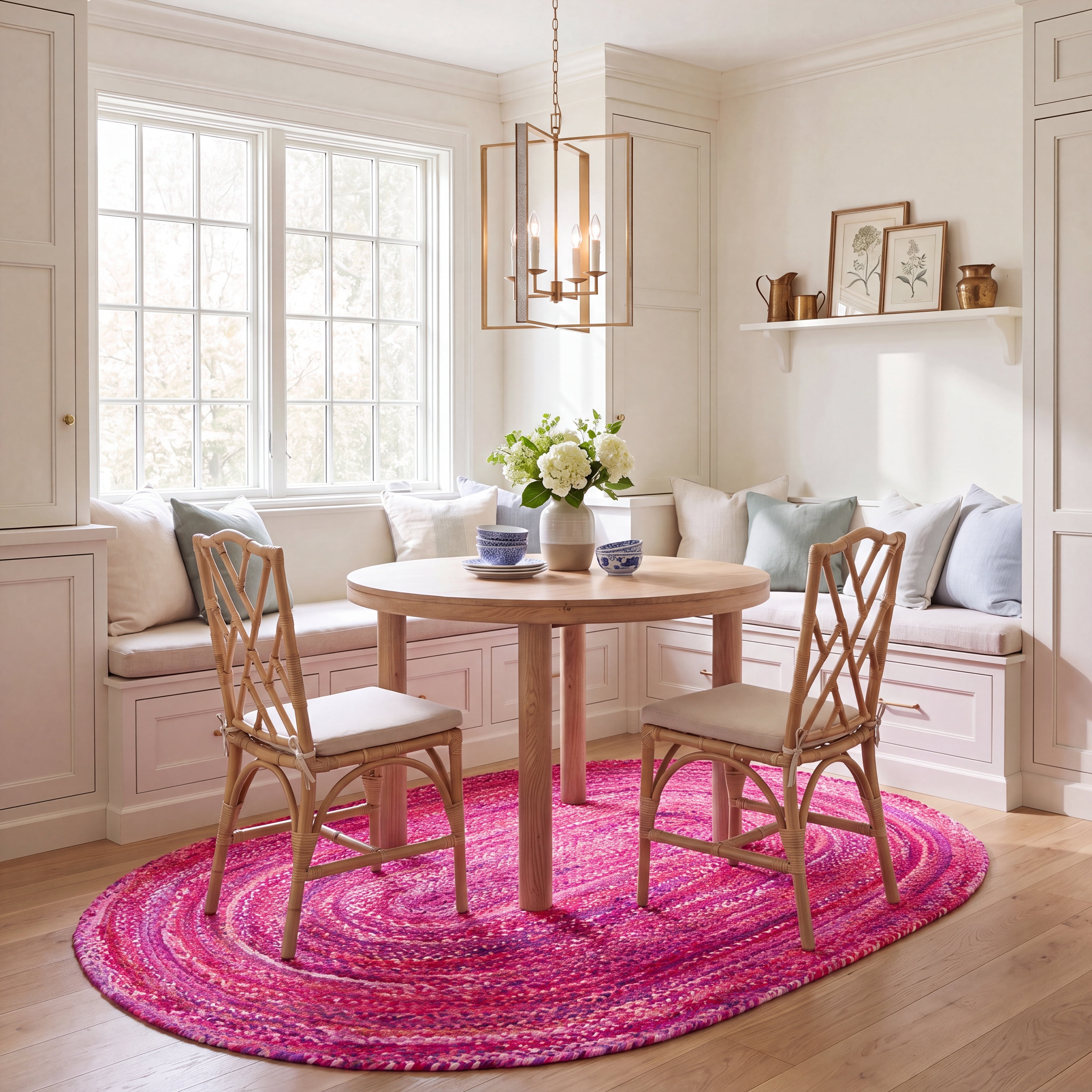Safavieh Braided Calvin Transitional Cotton Reversible Area Rug, Pink/Fuchsia, 6' x 8' Oval