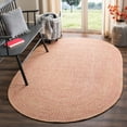 thumbnail image 1 of SAFAVIEH Braided Cherette Solid Cotton Reversible Area Rug, Multi, 3' x 5' Oval, 1 of 10