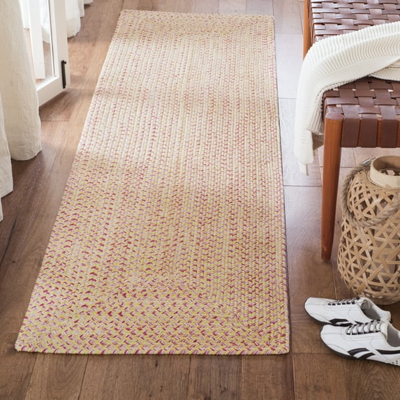 SAFAVIEH Braided Cherette Solid Cotton Reversible Runner Rug, Multi, 2'3" x 8'