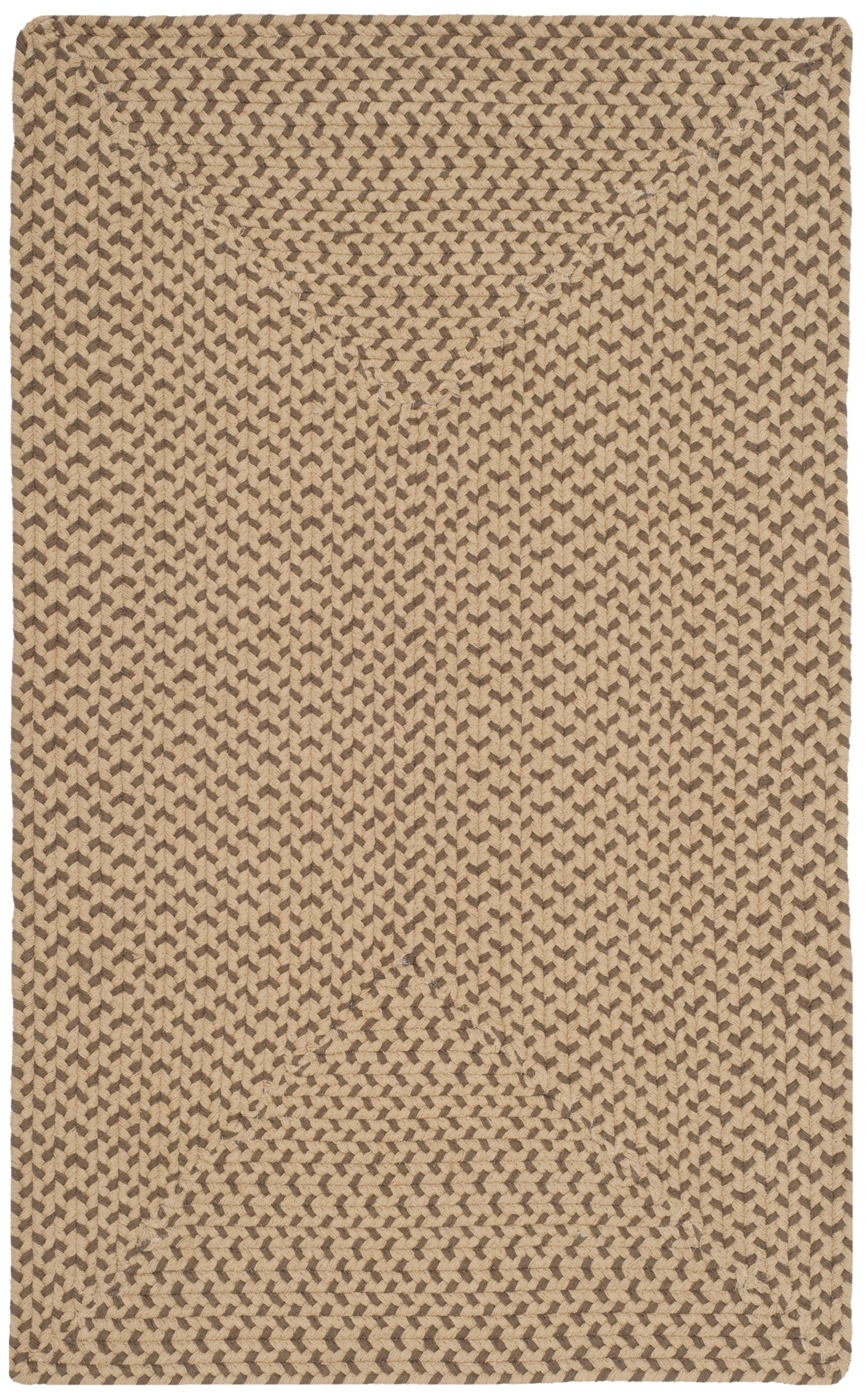 Handmade Beige & Brown Braided Cotton Accent Rug 30"