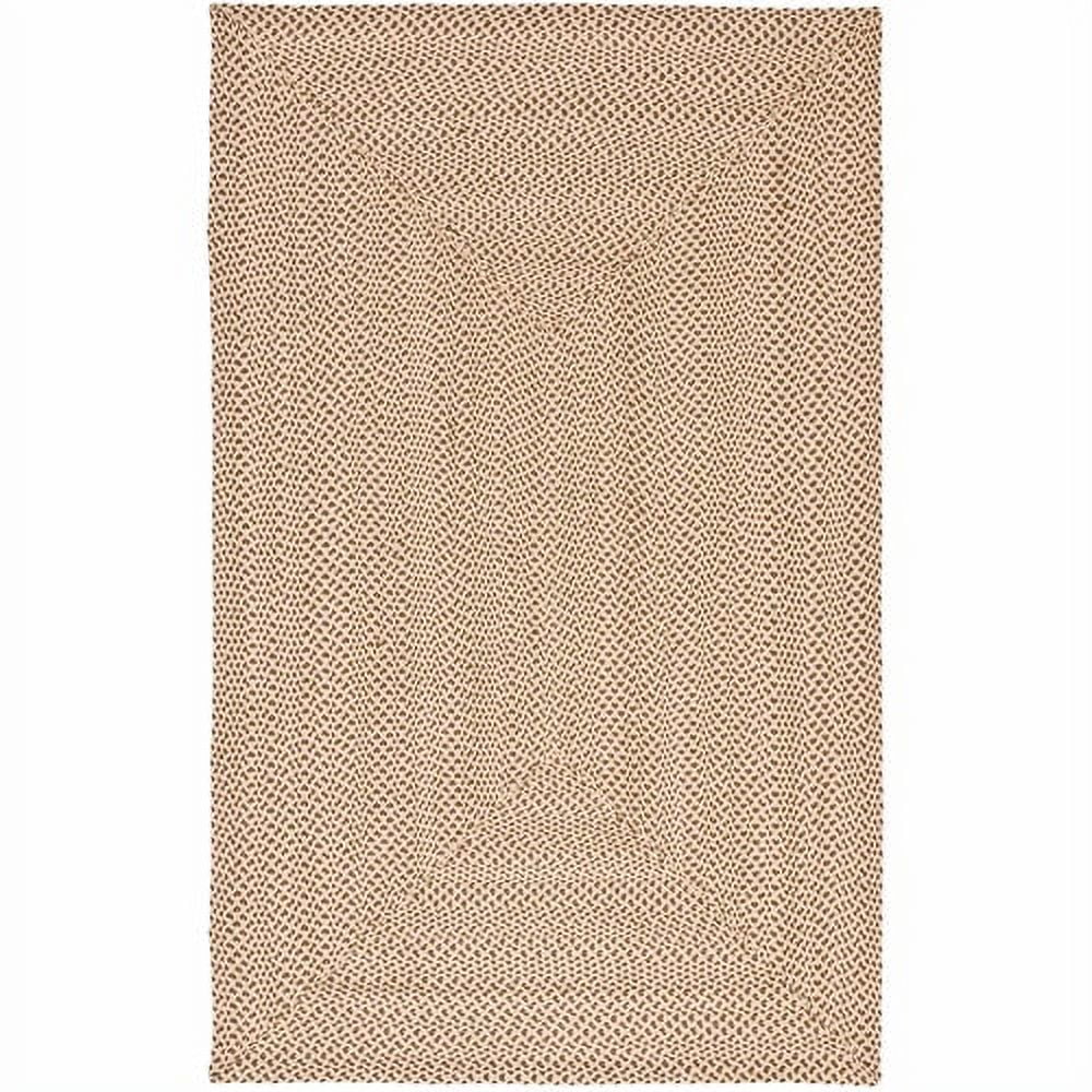 Handmade Beige & Brown Braided Cotton Area Rug