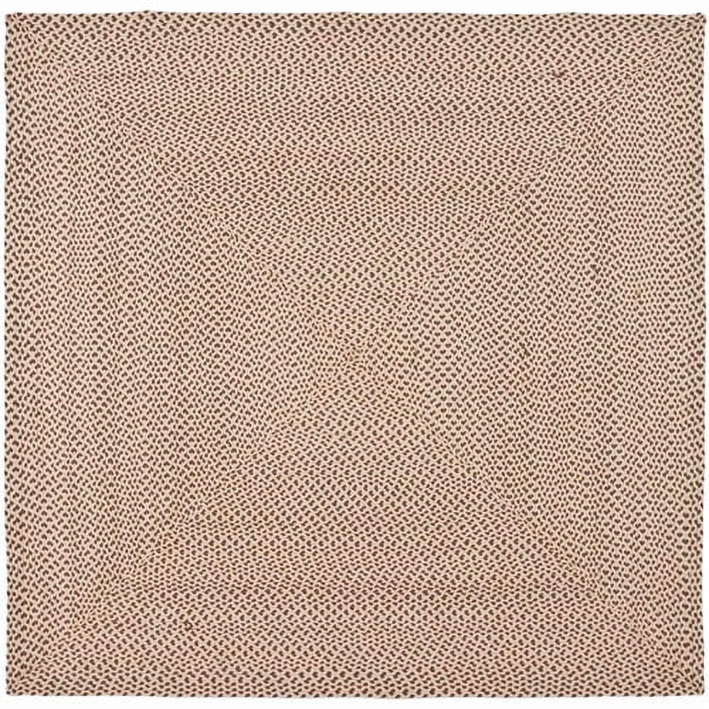 Beige and Brown Braided Cotton Reversible Area Rug 9' x 12'