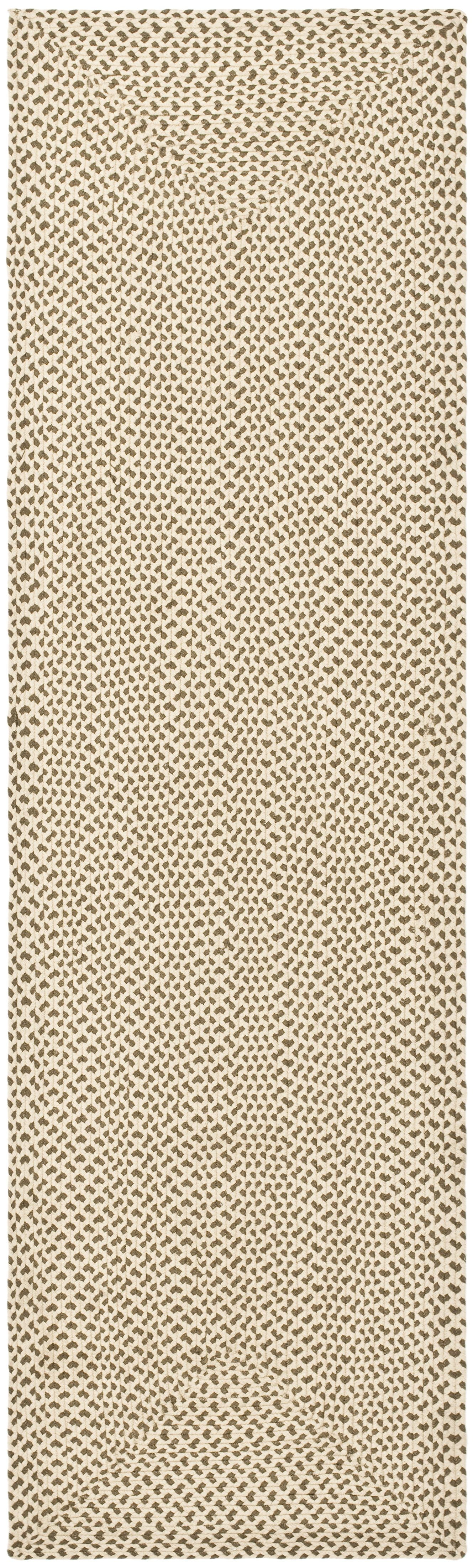 Handwoven Cotton-Synthetic Blend Reversible Runner Rug in Beige/Brown