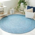 thumbnail image 1 of SAFAVIEH Braided Isidor Solid Cotton Reversible Area Rug, Blue/Black, 6' x 6' Round, 1 of 7