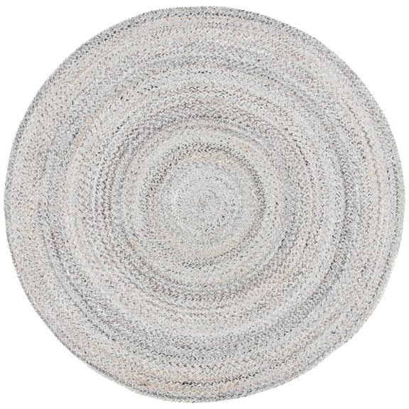 Safavieh  Braided Mared Flatweave Rug Grey 3' x 3' Round 4' Round, 2' x 3'