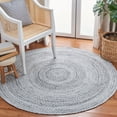 thumbnail image 1 of SAFAVIEH Braided Aristotle Solid Polyester Reversible Area Rug, Silver, 5' x 5' Round, 1 of 7