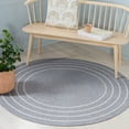 thumbnail image 1 of Safavieh Braided Nikeisha Striped Machine Washable Reversible Area Rug, Light Gray/Ivory, 5' x 5' Round, 1 of 12