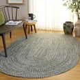 thumbnail image 1 of Safavieh Braided Shelagh Abstract Machine Washable Reversible Area Rug, Green, 5' x 8' Oval, 1 of 15