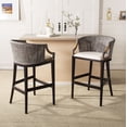 thumbnail image 1 of Safavieh Brando 39" Barstool, Dark Brown/White, 1 of 12