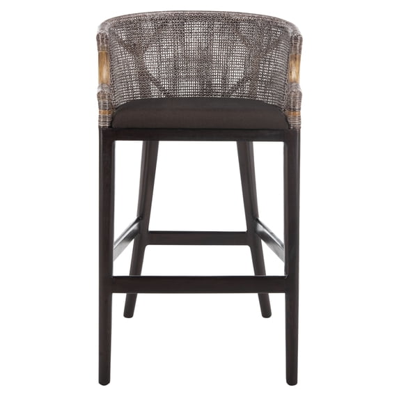Safavieh Brando Semi-Circle Mid Back Barstool, Dark Brown