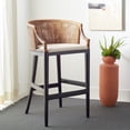 thumbnail image 1 of Safavieh Brando Bar Stool with Footrest, Brown/Black, 1 of 12