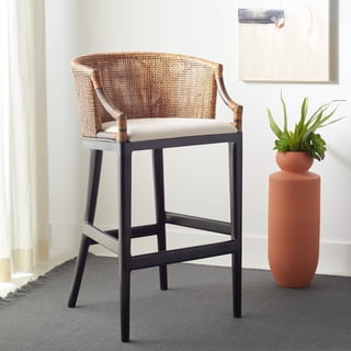 Safavieh Brando Bar Stool with Footrest, Brown/Black