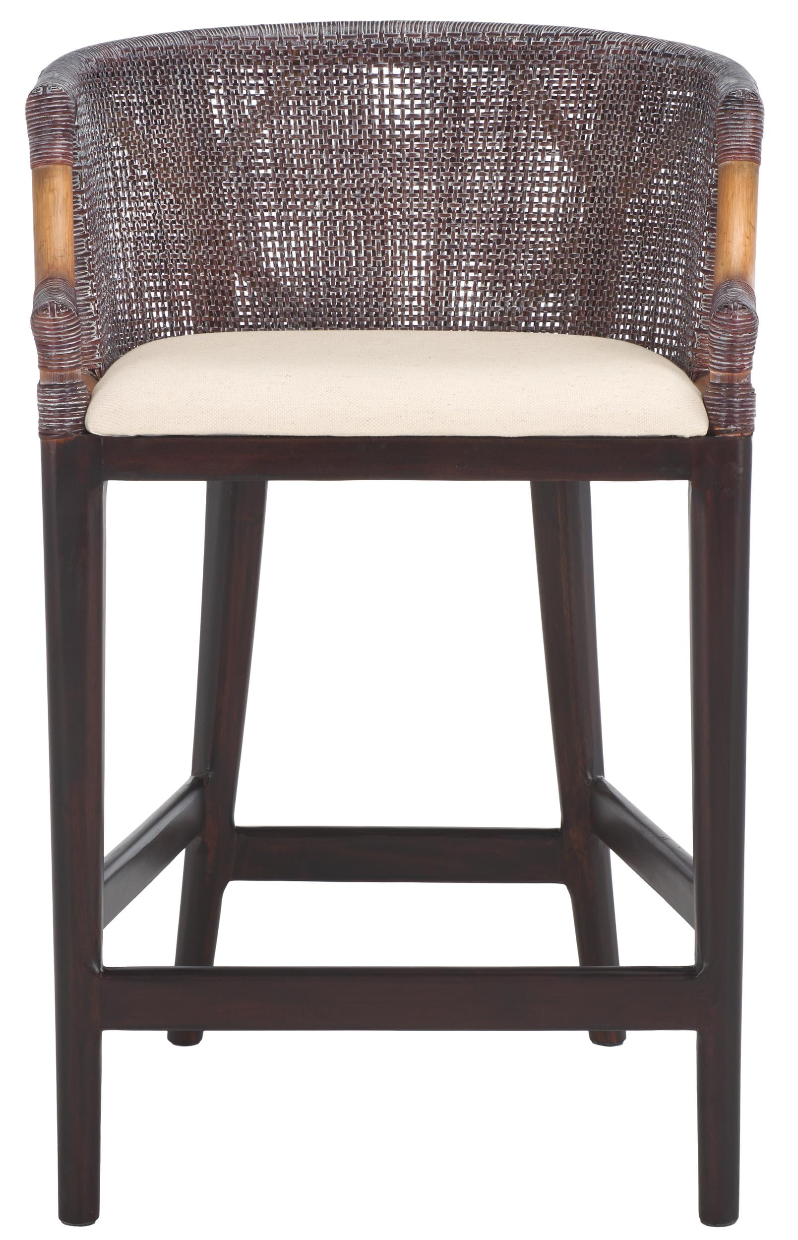 Brando Extra Tall Brown and White Faux Leather Counter Stool