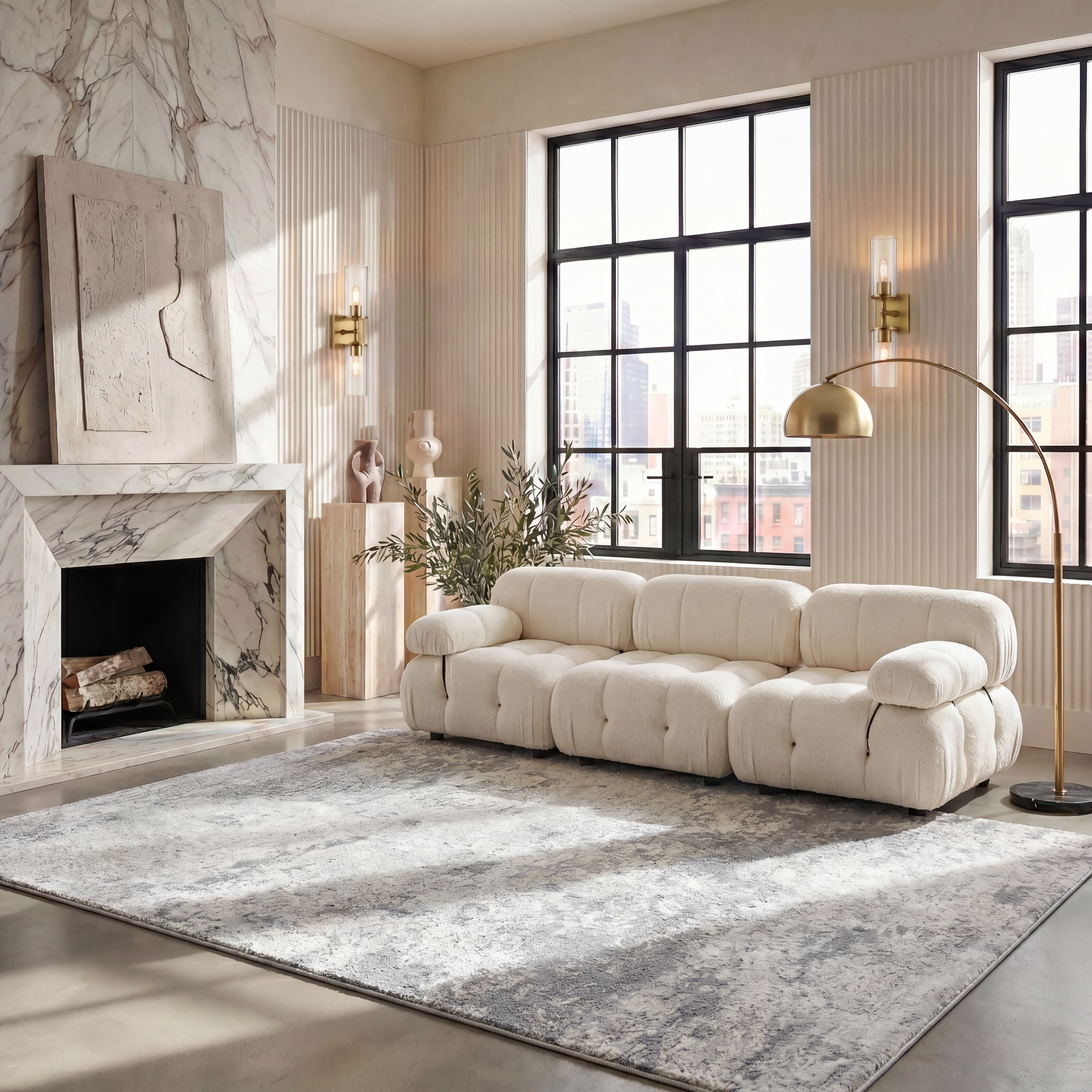 Safavieh Brentwood Ainslee Abstract Area Rug, Gray/Ivory, 6' x 8'