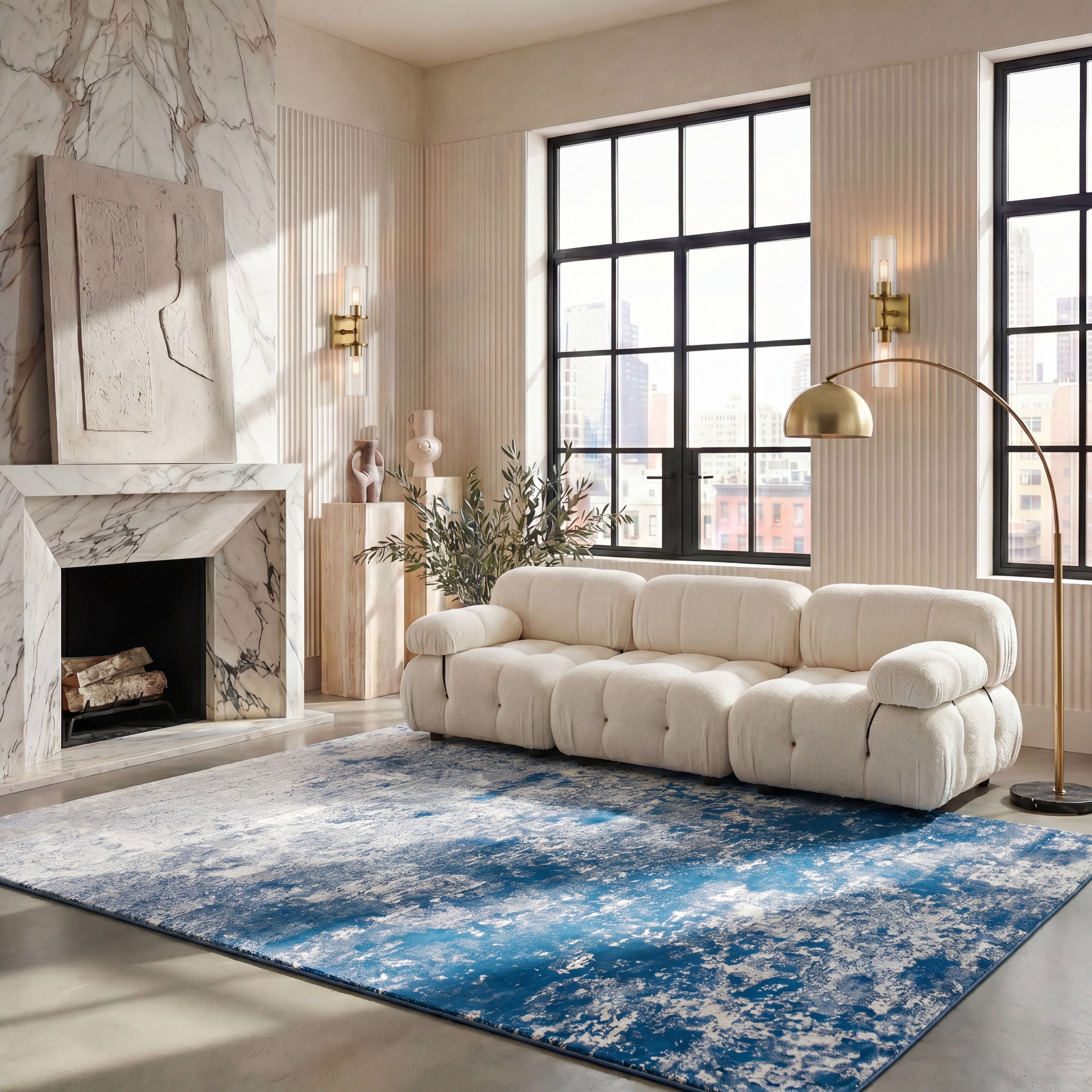 Safavieh Brentwood Ainslee Abstract Area Rug, Gray/Navy, 6' x 8'