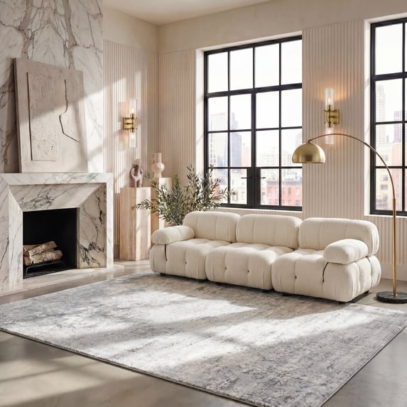 Safavieh Brentwood Ainslee Abstract Area Rug, Ivory/Gray, 6' x 8'
