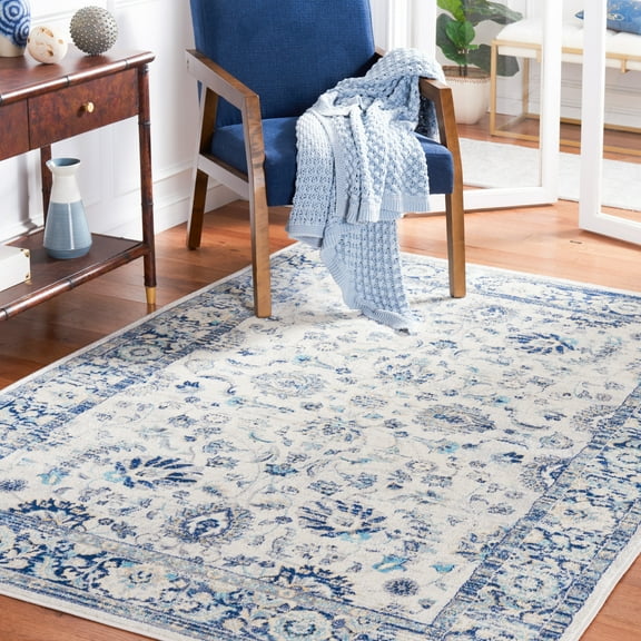 SAFAVIEH Brentwood Teale Oriental Area Rug, Blue/Light Gray, 4' x 6'