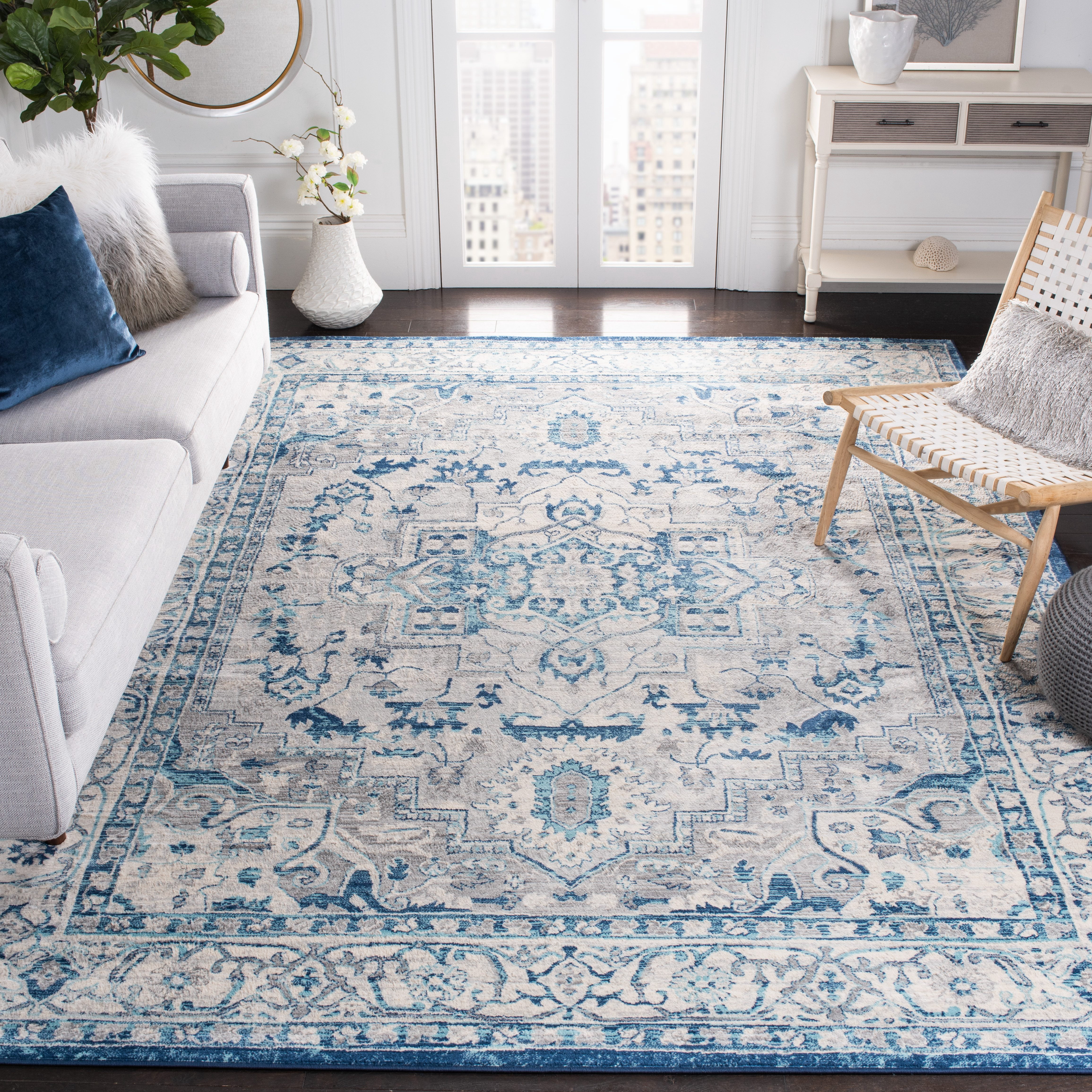SAFAVIEH Brentwood Dimas Oriental Area Rug, Light Gray/Blue, 11' x 15'