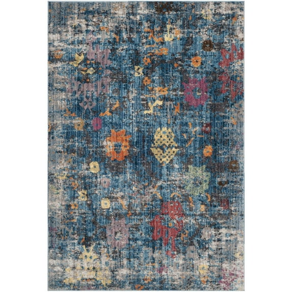 Bristol Blue/Light Grey Medium Rectangle Rug-Color:Blue/Light Grey,Shape:Medium Rectangle,Size:5'-1" X 7'-6"